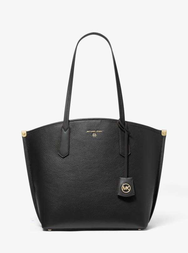 Damske Prenosná Taška Michael Kors Jane Large Pebbled Leather Čierne - Kabelky Michael Kors Slevy | HVZOR-0645